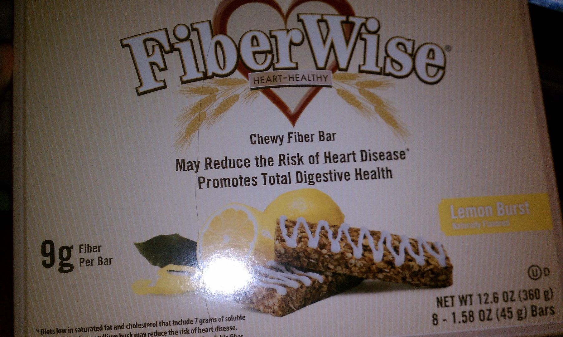 FiberWise HeartHealthy Chewy Fiber Bar (160 calories and 9g Fiber for